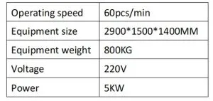 Technical information image for disposable plastic car headrest cover making machine