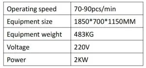 Technical parameters for high-speed automatic tie-on mask band welding machine